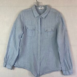 Calvin Klein size:M Long sleeve button up 100% LINEN